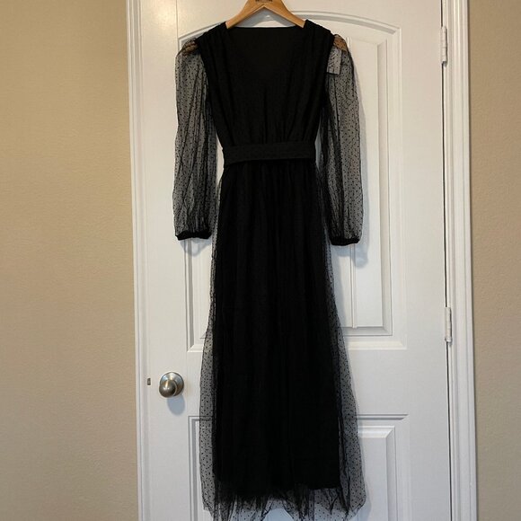 Anasofia Black Tulle Dress - Picture 2 of 16